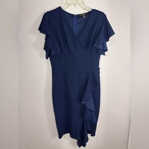 Chic Asymmetrical Blue Dress